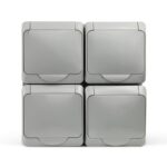 Розетка 4-м ОП Nix 16А IP54 250В с заземл. с крышкой сер. TOKOV ELECTRIC TKE-NX-R4Z-C06-IP54 — изображение 4