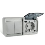 Блок ОП Nix (розетка 16А 250В с заземл. + 2-кл. выкл. 10А) IP54 сер. TOKOV ELECTRIC TKE-NX-V2RZ-C06T-IP54 — изображение 5