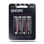Элемент питания алкалиновый AAA/LR03 1.5В ULTRAMAX LR03UM-B4 BL-4 (уп.4шт) ФАZА 5043084