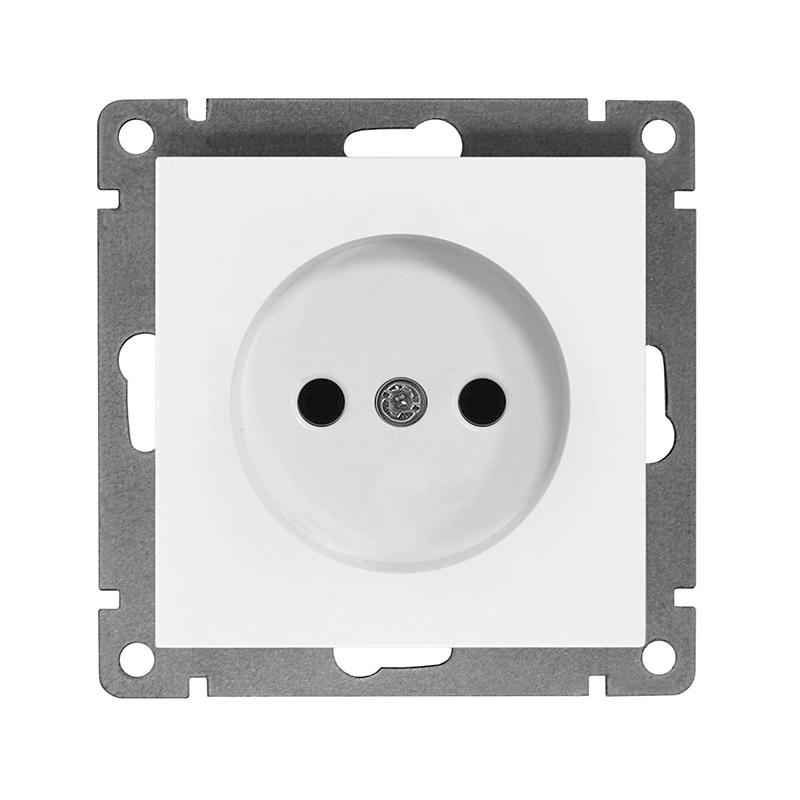1734378.jpg Розетка 1-м СП Афина 16А IP20 без заземл. механизм бел. Universal A0022 — изображение 1