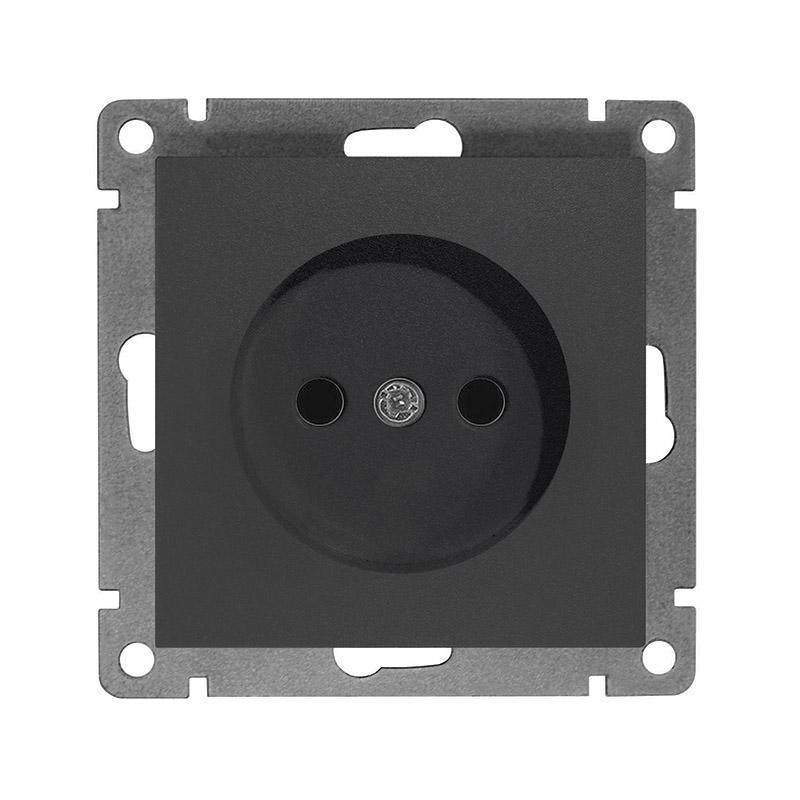 1734380.jpg Розетка 1-м СП Афина 16А IP20 без заземл. механизм графит Universal A0022-Gr — изображение 1