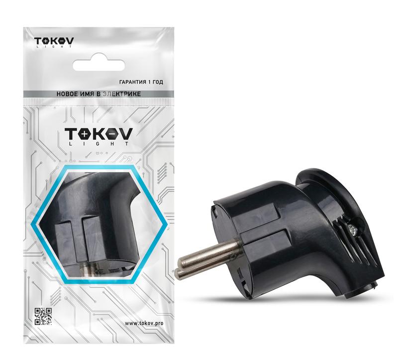 1745032.jpg Вилка угловая 16А 250В с заземл. черн. TOKOV ELECTRIC TKL-PLUZ-C05 — изображение 1
