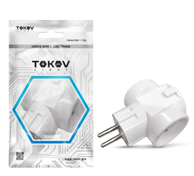 1745039.jpg Разветвитель 3-м без заземл. 10А 250В IP20 ABS-пластик бел. TOKOV ELECTRIC TKL-S3C-C01 — изображение 1