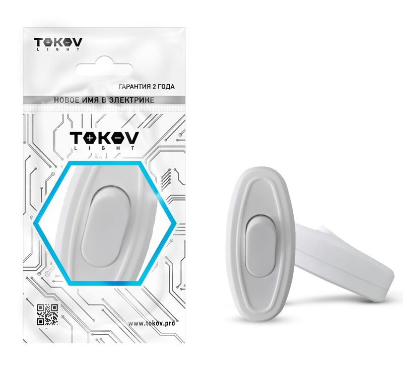 1769141.jpg Переключатель на шнур 6А 250В IP20 бел. TOKOV ELECTRIC TKL-SW-C01 — изображение 1