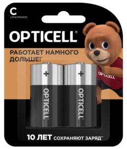 Элемент питания алкалиновый C/LR14 1.5В (блист. 2шт) Basic Opticell 5051004/6051004