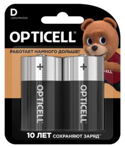 Элемент питания алкалиновый D/LR20 1.5В (блист. 2шт) Basic Opticell 5051005/6051005