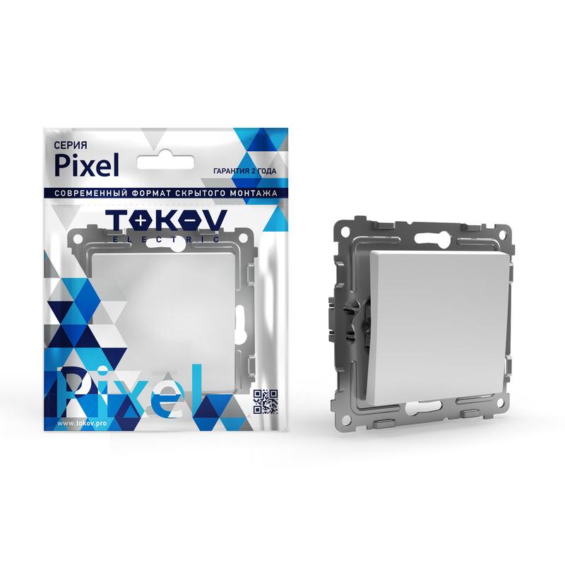 1791354.jpg Выключатель 1-кл. СП Pixel 10А IP20 механизм бел. TOKOV ELECTRIC TKE-PX-V1-C01 — изображение 1
