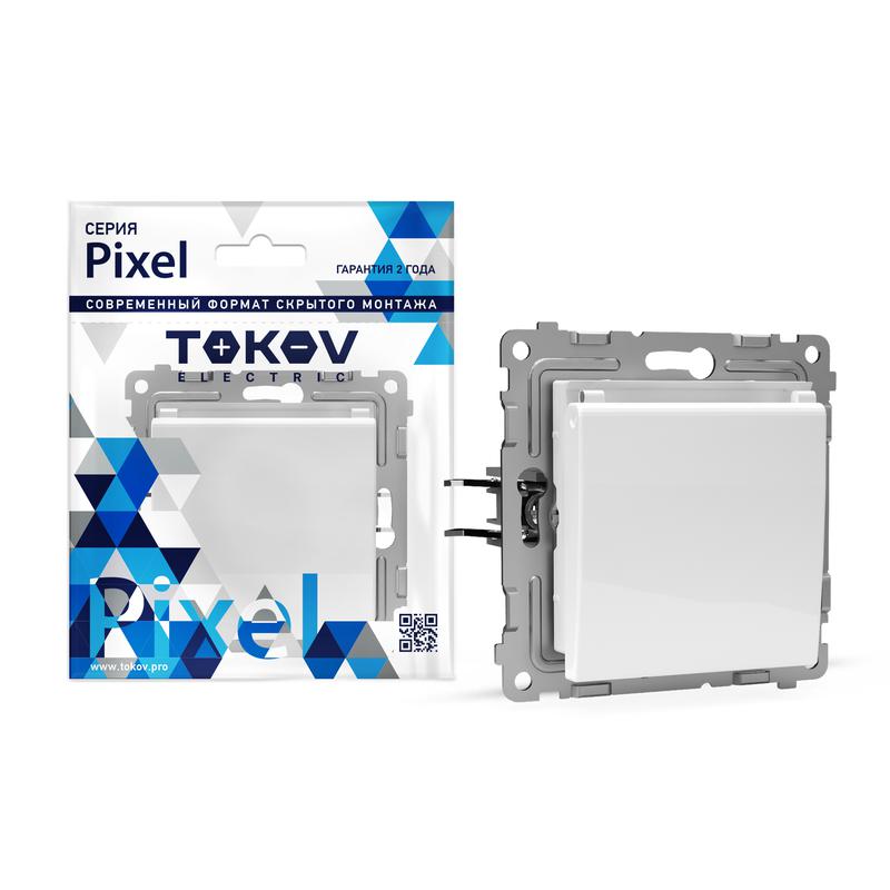 1791368.jpg Розетка 1-м СП Pixel 16А IP20 с заземл. защ. шторки с крышкой механизм бел. TOKOV ELECTRIC TKE-PX-R1ZSW1-C01 — изображение 1