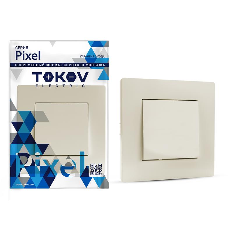 1792226.jpg Выключатель 1-кл. СП Pixel 10А IP20 в сборе беж. TOKOV ELECTRIC TKE-PX-V1F-C02 — изображение 1