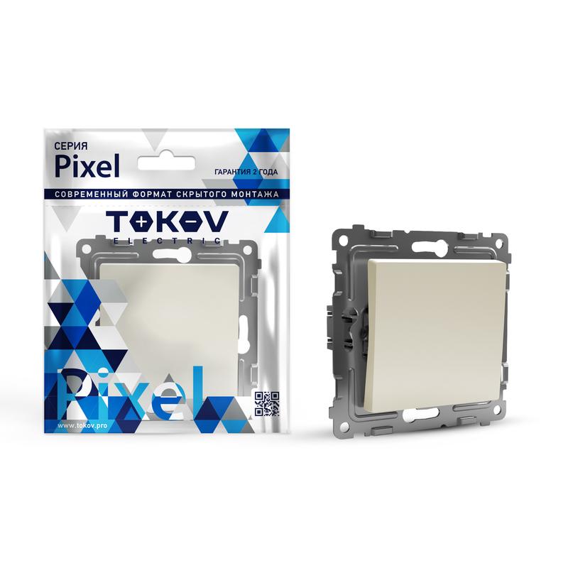 1792227.jpg Выключатель 1-кл. СП Pixel 10А IP20 механизм беж. TOKOV ELECTRIC TKE-PX-V1-C02 — изображение 1