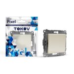 Переключатель проходной 1-кл. СП Pixel 10А IP20 механизм беж. TOKOV ELECTRIC TKE-PX-P1-C02