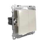 Переключатель проходной 2-кл. СП Pixel 10А IP20 механизм беж. TOKOV ELECTRIC TKE-PX-P2-C02 — изображение 4