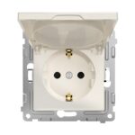 Розетка 1-м СП Pixel 16А IP20 с заземл. защ. шторки с крышкой механизм беж. TOKOV ELECTRIC TKE-PX-R1ZSW1-C02 — изображение 4