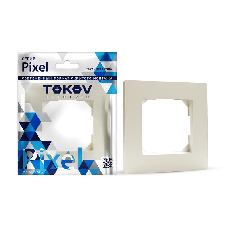1792248.jpg Рамка 1-м Pixel беж. TOKOV ELECTRIC TKE-PX-RM1-C02 — изображение 1
