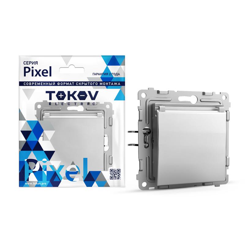 1792270.jpg Розетка 1-м СП Pixel 16А IP20 с заземл. защ. шторки с крышкой механизм алюм. TOKOV ELECTRIC TKE-PX-R1ZSW1-C03 — изображение 1