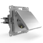 Розетка 1-м СП Pixel 16А IP20 с заземл. защ. шторки с крышкой механизм алюм. TOKOV ELECTRIC TKE-PX-R1ZSW1-C03 — изображение 5