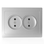 Розетка 2-м СП Pixel 16А IP20 без заземл. в сборе алюм. TOKOV ELECTRIC TKE-PX-R2F-C03 — изображение 4