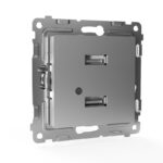 Розетка 2-м USB СП Pixel тип A+A 5В 1х2.1А 2х1.05А механизм алюм. TOKOV ELECTRIC TKE-PX-2USB-C03 — изображение 5