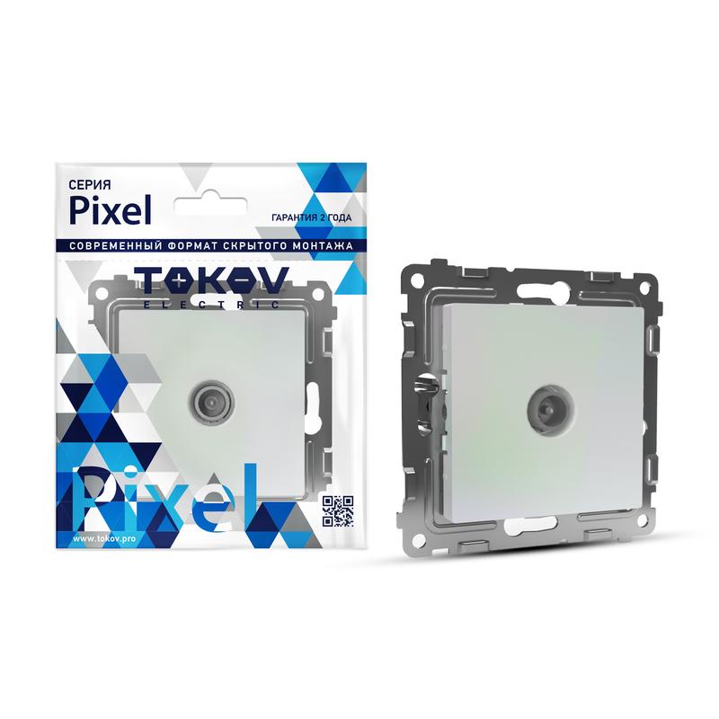 1792303.jpg Розетка TV проходная СП Pixel 4DB механизм перламутр. TOKOV ELECTRIC TKE-PX-A1P-C04 — изображение 1