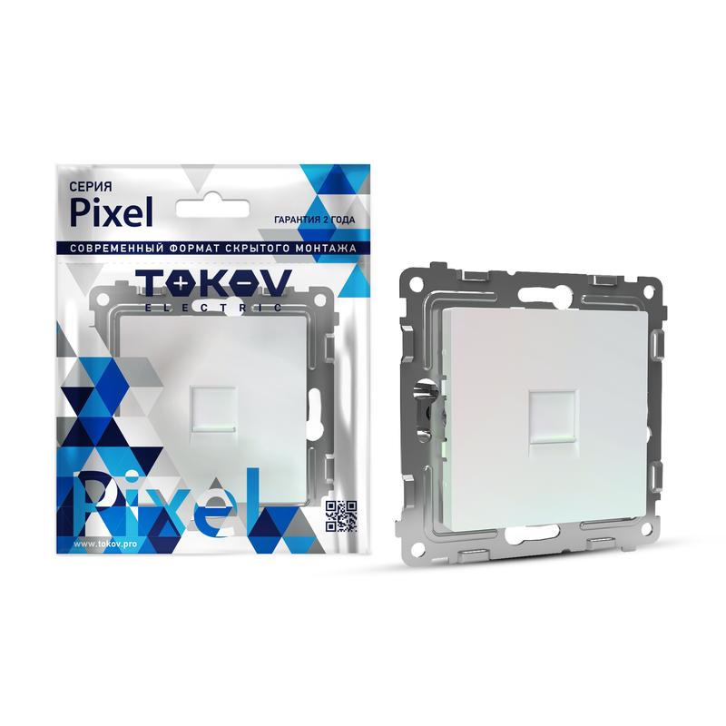 1792305.jpg Розетка телефонная 1-м СП Pixel RJ11 механизм перламутр. TOKOV ELECTRIC TKE-PX-RT1-C04 — изображение 1