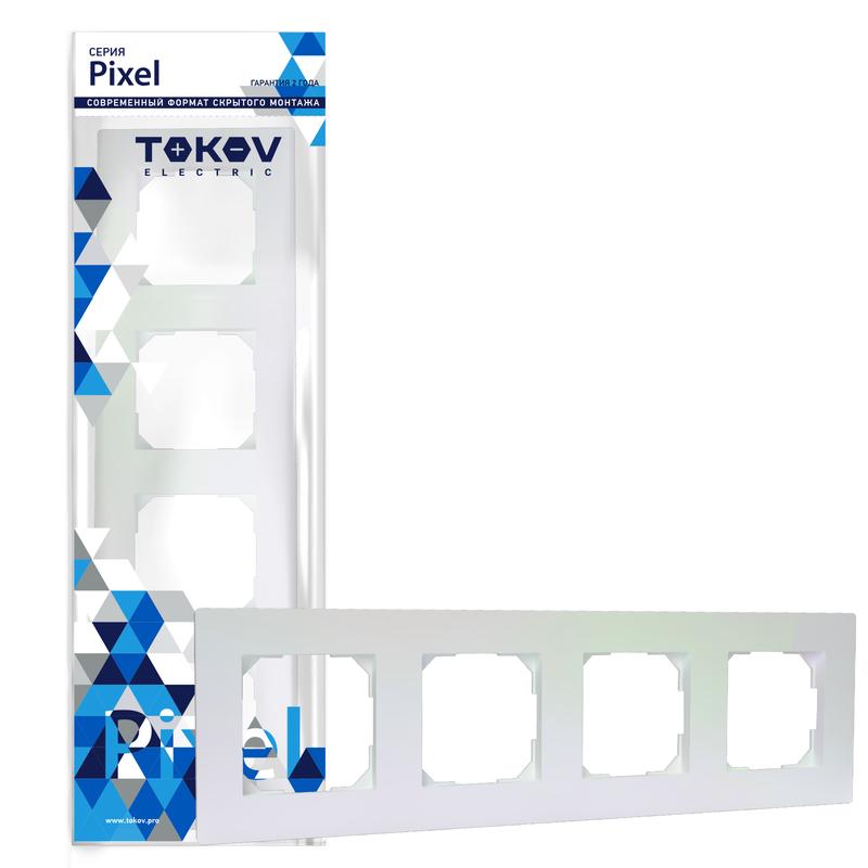 1792309.jpg Рамка 4-м Pixel универс. перламутр. TOKOV ELECTRIC TKE-PX-RM4-C04 — изображение 1