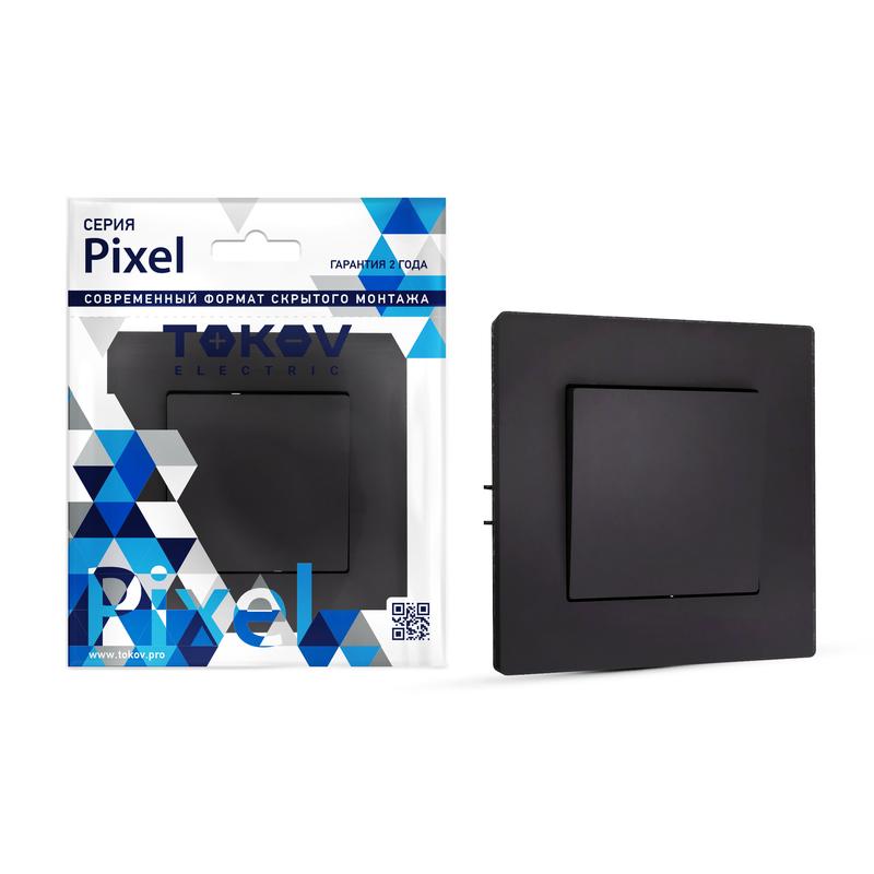 1792313.jpg Выключатель 1-кл. СП Pixel 10А IP20 в сборе карбон TOKOV ELECTRIC TKE-PX-V1F-C14 — изображение 1