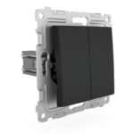 Переключатель проходной 2-кл. СП Pixel 10А IP20 механизм карбон TOKOV ELECTRIC TKE-PX-P2-C14 — изображение 5