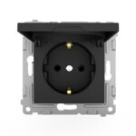 Розетка 1-м СП Pixel 16А IP20 с заземл. защ. шторки с крышкой механизм карбон TOKOV ELECTRIC TKE-PX-R1ZSW1-C14 — изображение 3