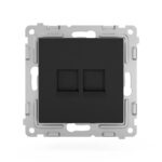 Розетка компьютерная 2-м СП Pixel RJ45 кат.5E механизм карбон TOKOV ELECTRIC TKE-PX-RC2-C14 — изображение 4