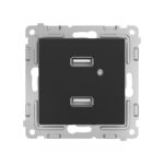 Розетка 2-м USB СП Pixel тип A+A 5В 1х2.1А 2х1.05А механизм карбон TOKOV ELECTRIC TKE-PX-2USB-C14 — изображение 4