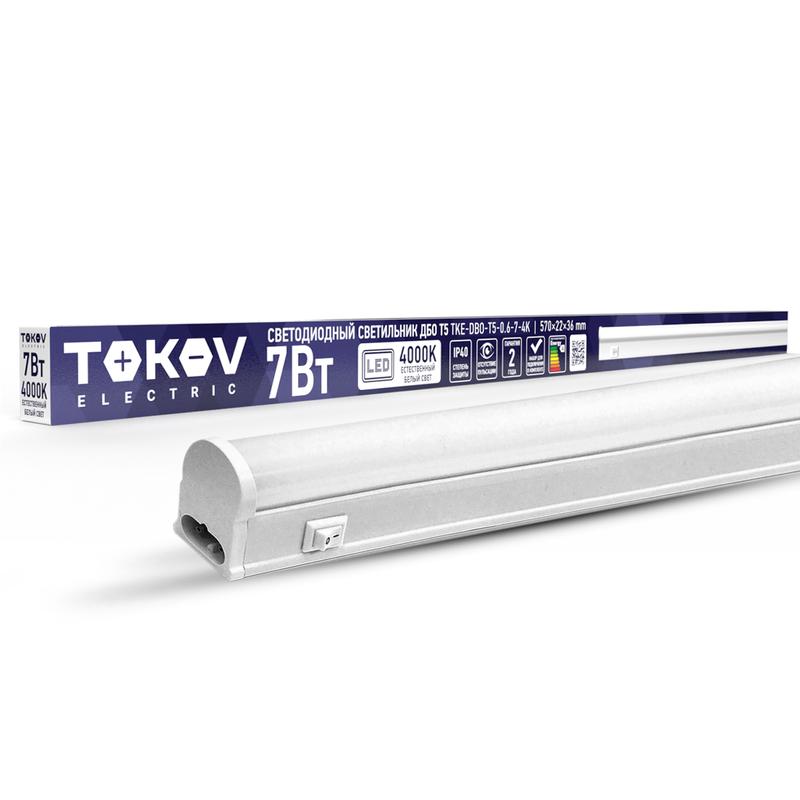 1800606.jpg Светильник светодиодный ДБО Т5 7Вт 4К IP40 TOKOV ELECTRIC TKE-DBO-T5-0.6-7-4K — изображение 1