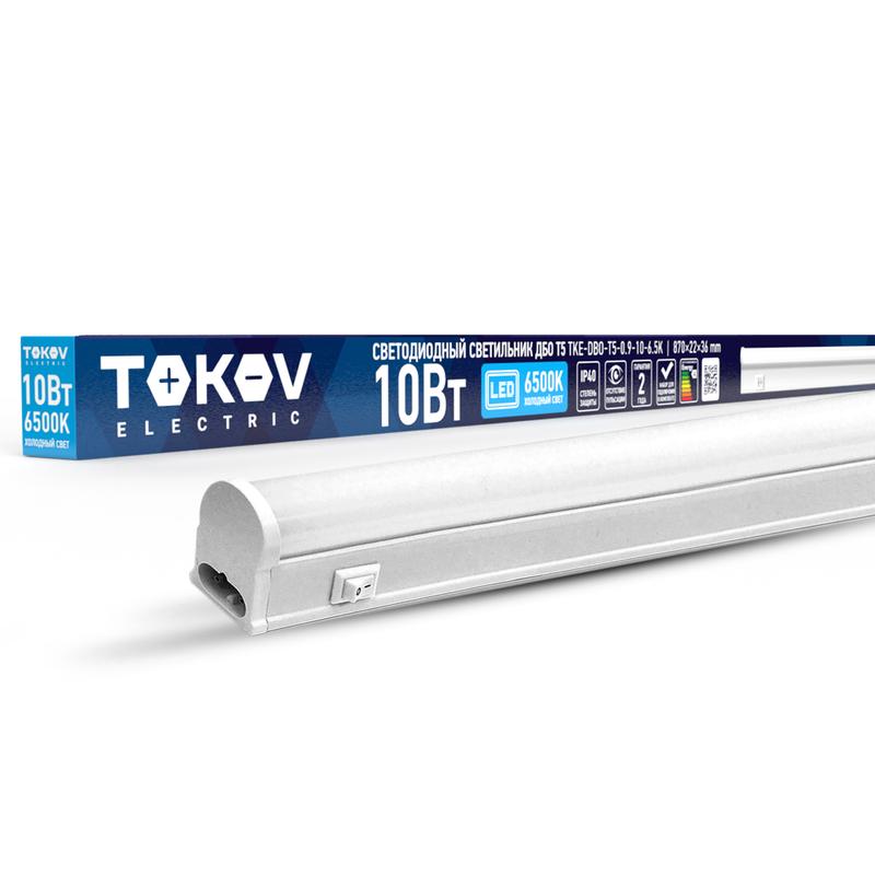1800609.jpg Светильник светодиодный ДБО Т5 10Вт 6.5К IP40 TOKOV ELECTRIC TKE-DBO-T5-0.9-10-6.5K — изображение 1