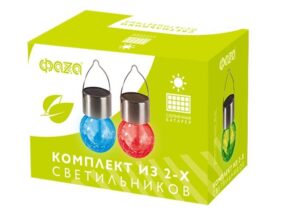 Светильник светодиодный SLR-L02 (комплект из 2х RGB светильников) подвесной на солнечн. батарее IP44 (уп.2шт) ФАZА 5048096 — изображение 2
