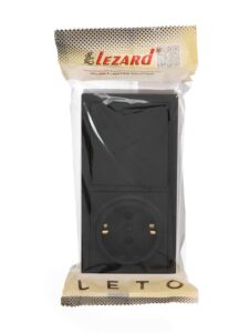 Блок ОП LETO (1-кл. выключатель + 1-м розетка с заземл.) горизонт. черн. бархат LEZARD 752-4200-170BAP — изображение 4