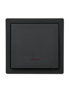 Выключатель 1-кл. ОП LETO 10А IP20 с индикацией черн. бархат LEZARD 752-4200-111