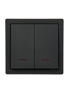 Выключатель 2-кл. ОП LETO 10А IP20 с индикацией черн. бархат LEZARD 752-4200-112