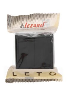 Выключатель проходной 2-кл. ОП LETO черн. бархат LEZARD 752-4200-106 — изображение 4