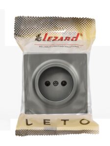 Розетка 1-м ОП LETO без заземл. ПБТ платина LEZARD 752-3500-121B — изображение 4