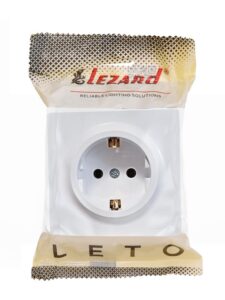 Розетка 1-м ОП LETO с заземл. ПБТ бел. LEZARD 752-0200-122B — изображение 3