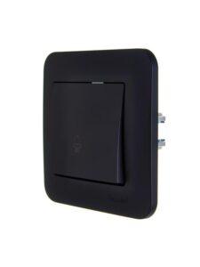 Кнопка звонка 1-кл.СП ASTI 10А IP20 в сборе черн. бархат LEZARD 7081-4242-103 — изображение 2