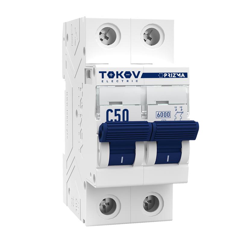 1848383.jpg Выключатель автоматический модульный 2п C 50А 6кА PRIZMA TOKOV ELECTRIC TKE-PZ60-MCBI-2-50-C — изображение 1