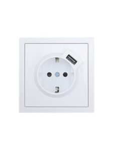 Розетка 1-м ZIMA IP20 + USB с заземл. механизм бел. LEZARD 704-0288-181