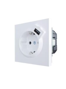 Розетка 1-м ZIMA IP20 + USB с заземл. механизм бел. LEZARD 704-0288-181 — изображение 3