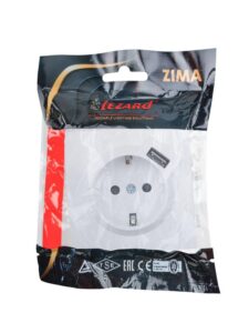 Розетка 1-м ZIMA IP20 + USB с заземл. механизм бел. LEZARD 704-0288-181 — изображение 2