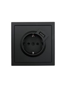Розетка 1-м СП ZIMA IP20 + USB с заземл. механизм черн. бархат LEZARD 704-4288-181