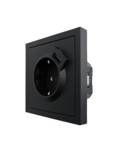 Розетка 1-м СП ZIMA IP20 + USB с заземл. механизм черн. бархат LEZARD 704-4288-181 — изображение 6