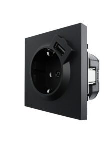 Розетка 1-м СП ZIMA IP20 + USB с заземл. механизм черн. бархат LEZARD 704-4288-181 — изображение 4