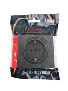Розетка 1-м СП ZIMA IP20 + USB с заземл. механизм черн. бархат LEZARD 704-4288-181 — изображение 3