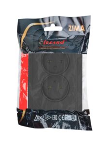 Розетка 2-мест. с/з СП ZIMA IP20 16А ПБТ безвинт. зажим черн. бархат LEZARD 704-4200-127BQC — изображение 3