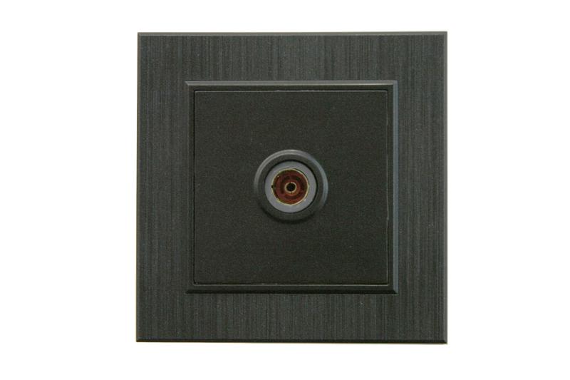 1889446.jpg Розетка TV проходная Karea LINE STAR чер. Makel 86054007 — изображение 1
